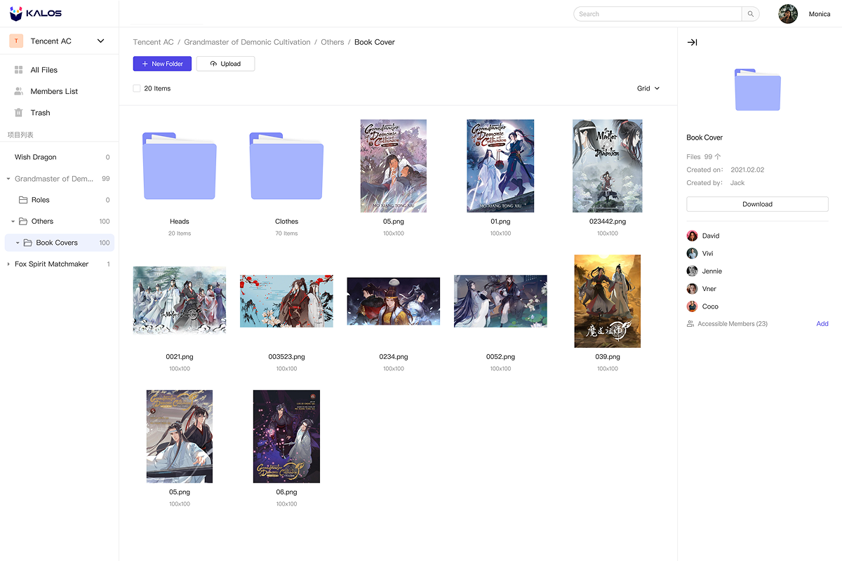 Kalos asset library overview